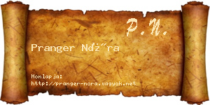 Pranger Nóra névjegykártya