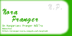 nora pranger business card